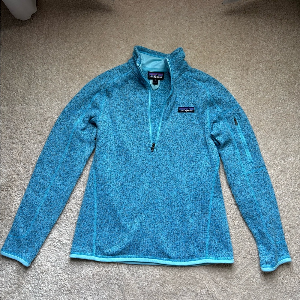 Patagonia Blue Quarter-Zip Fleece Pullover